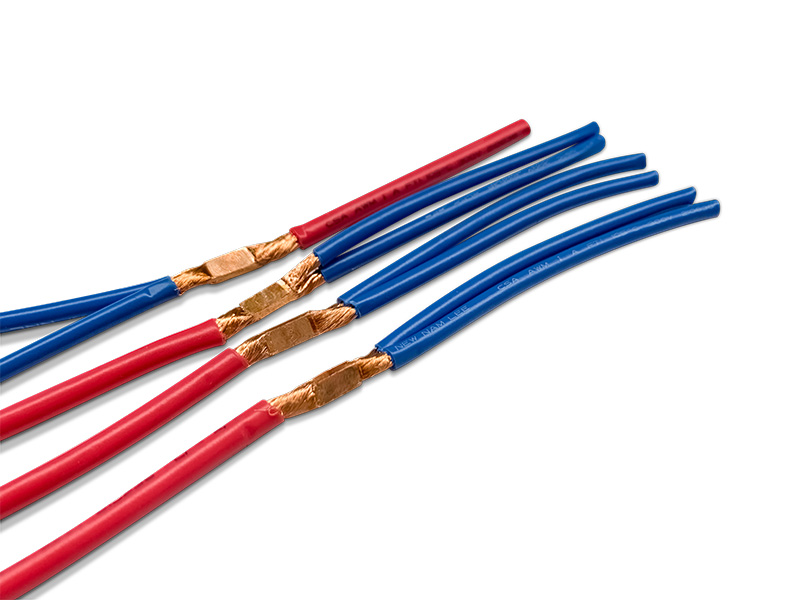 精密電阻焊機之線束壓方整形焊接技術 - 電子線束焊接 - 4 精密電阻焊機-線束壓方焊接技術之3根多股銅芯線束壓方焊接